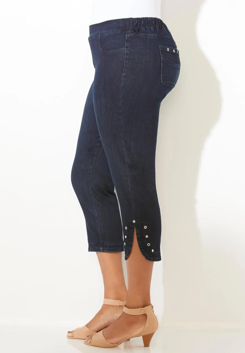Catherines Women's Plus Size Sparkle Hem Capri