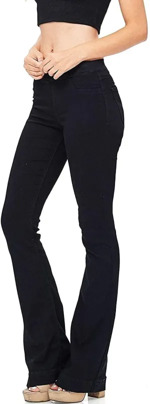 Cello Women's Juniors Mid Waist Skinny Fit Bootcut Pants