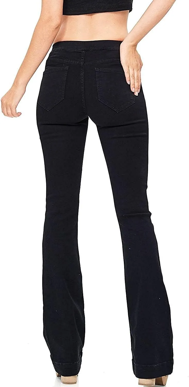 Cello Women's Juniors Mid Waist Skinny Fit Bootcut Pants