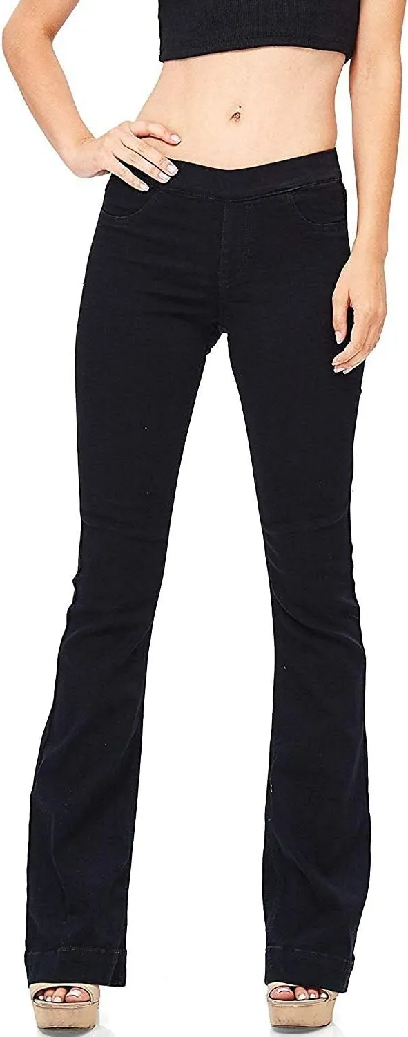 Cello Women's Juniors Mid Waist Skinny Fit Bootcut Pants