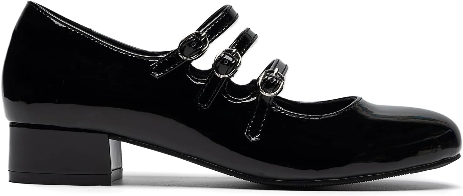 Cestfini Mary Jane Shoes Women Slip on Ballet Flat Dressy Comfortable Round Toe Black Flats Shoes Ankle Strap Flats for Women