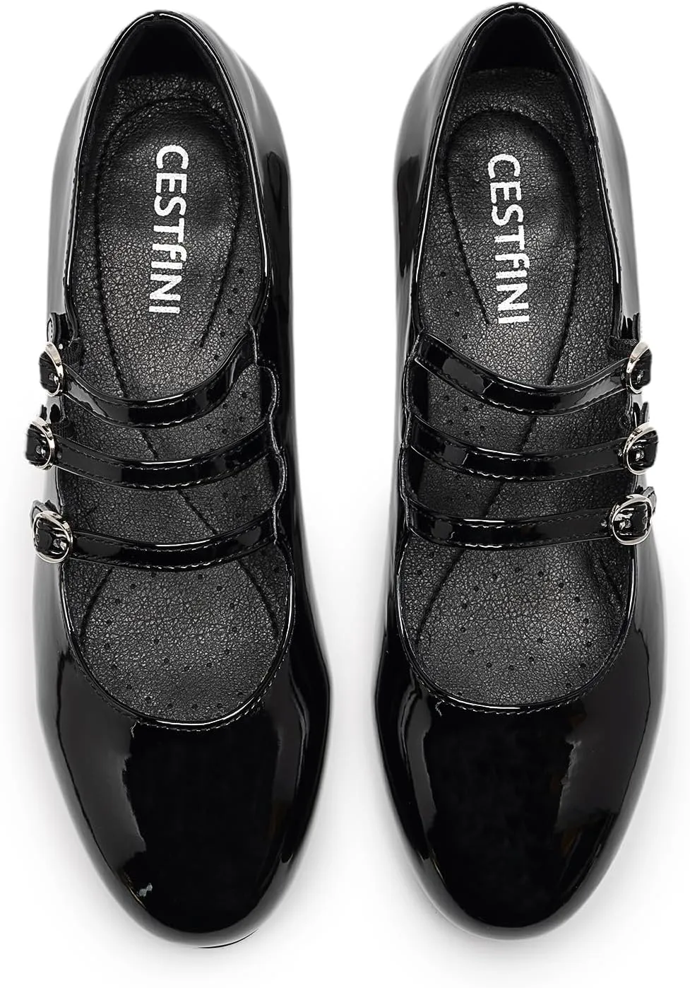 Cestfini Mary Jane Shoes Women Slip on Ballet Flat Dressy Comfortable Round Toe Black Flats Shoes Ankle Strap Flats for Women