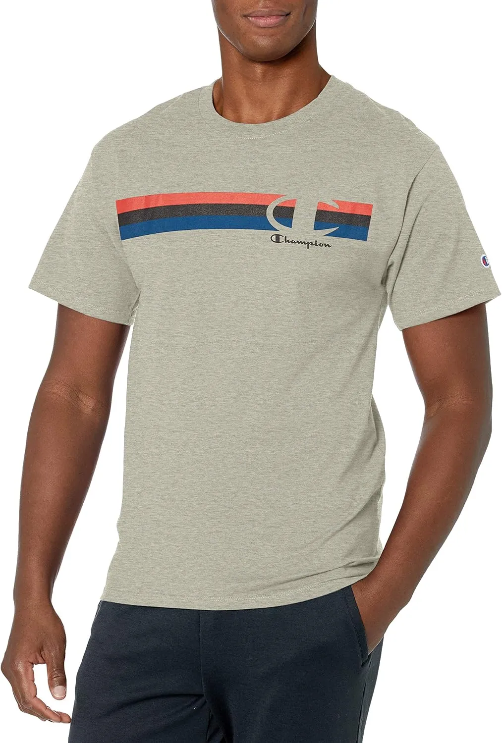 Champion Men's Classic T-Shirt, Stripe C
