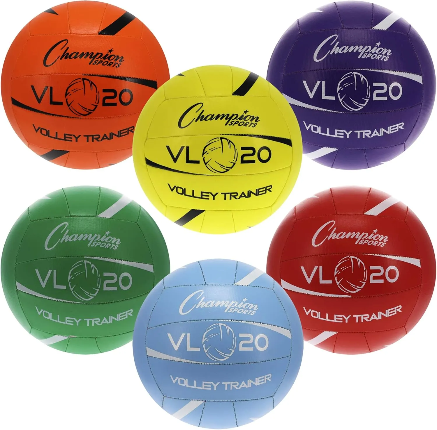 Champion Sports Training Volleyball, Size 8, Indoor and Outdoor, with Soft, Hand-Sewn Nylon Panels - Lightweight Volleyballs for Practicing, Recreation - Premium Volleyball Equipment and Gear - Set