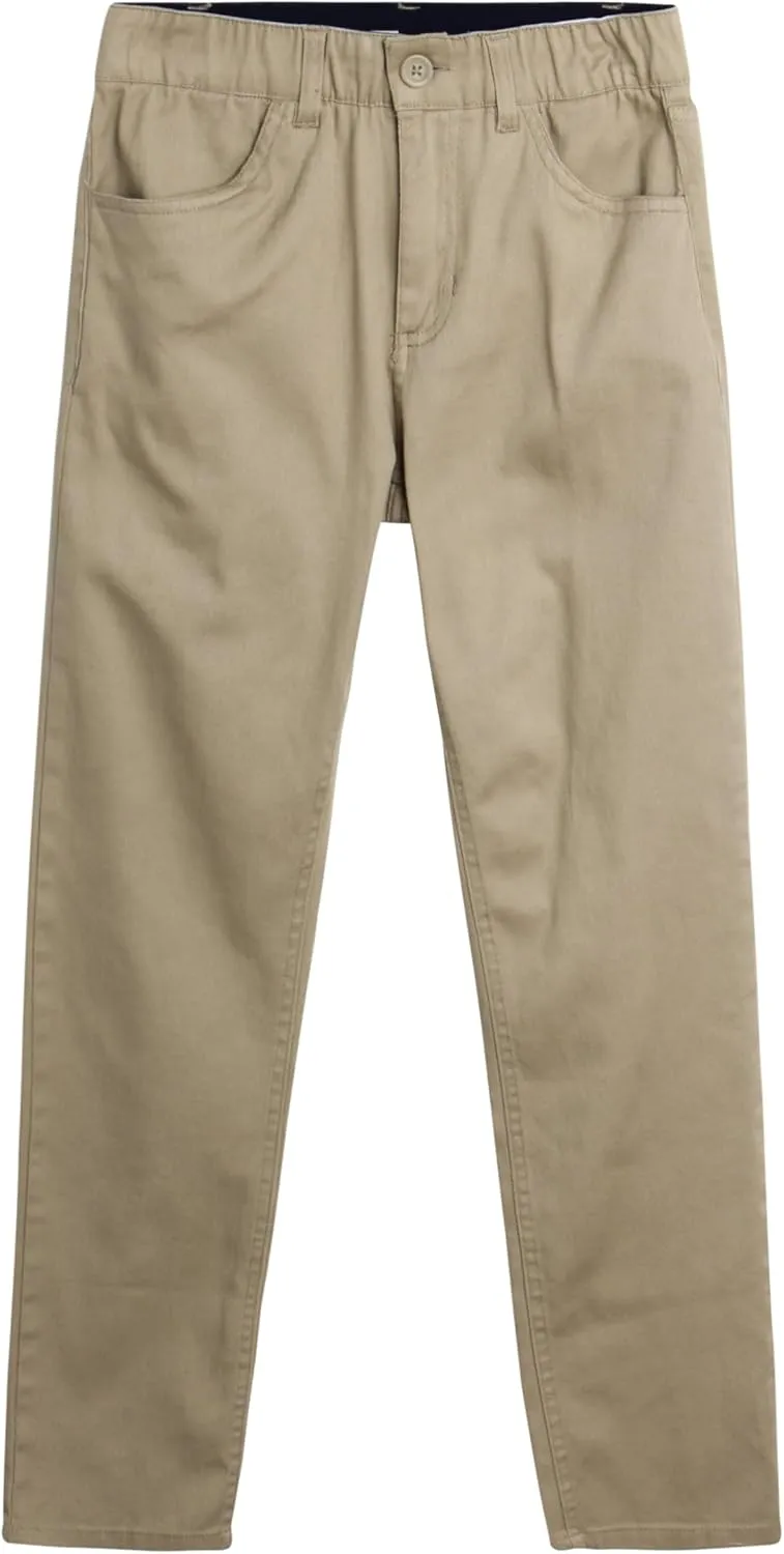 Chaps Boys' Pants - Stretch Twill Flat Front Chino Pants - Casual Pants for Boys (8-20)