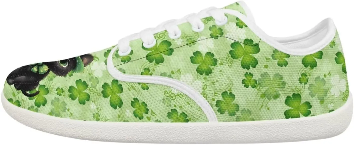 chaqlin Green Leaves Tennis Sneakers Women Wide Non Slip Casual Walking Shoes Comfortable Flat Barefoot Shoes Lace Up Sneaker