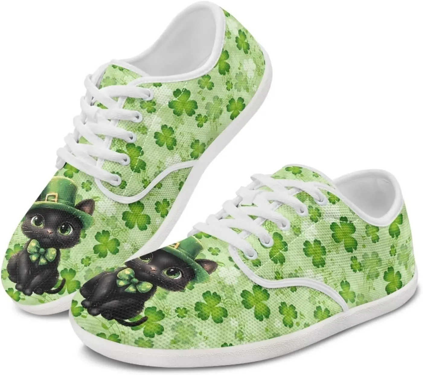 chaqlin Green Leaves Tennis Sneakers Women Wide Non Slip Casual Walking Shoes Comfortable Flat Barefoot Shoes Lace Up Sneaker