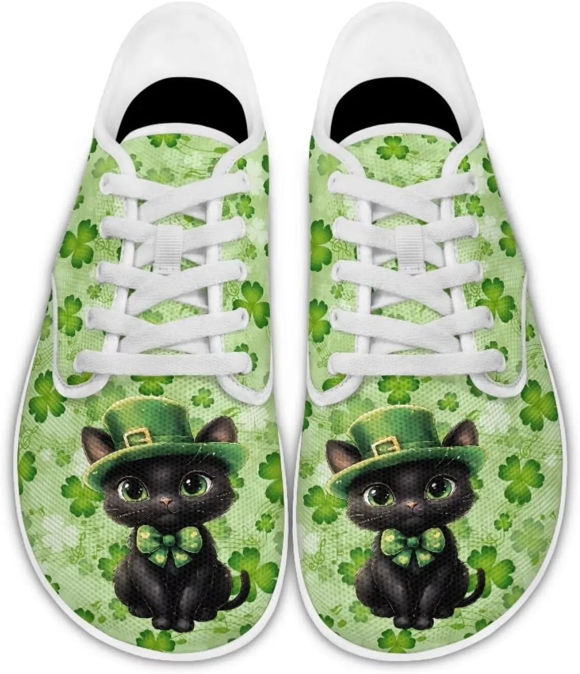 chaqlin Green Leaves Tennis Sneakers Women Wide Non Slip Casual Walking Shoes Comfortable Flat Barefoot Shoes Lace Up Sneaker
