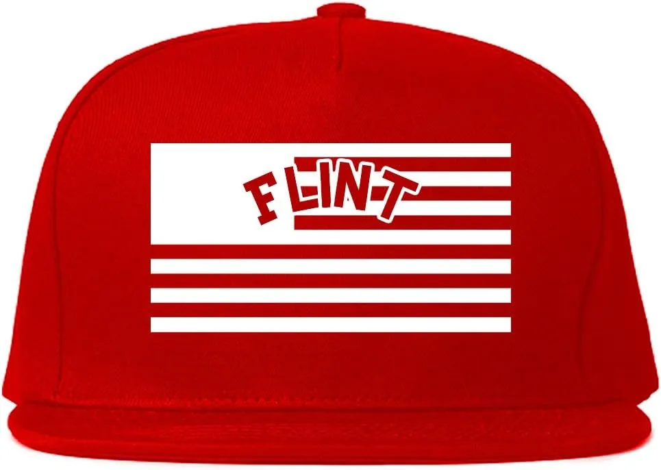 City of Flint with United States Flag Snapback Hat Cap