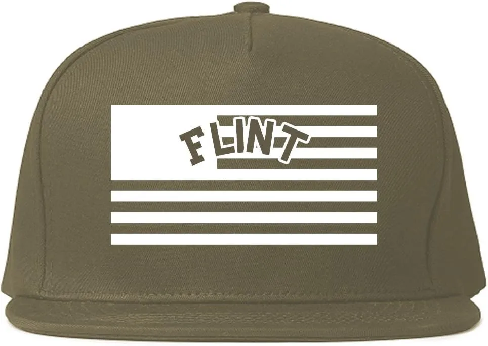 City of Flint with United States Flag Snapback Hat Cap