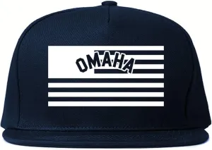City of Omaha with United States Flag Snapback Hat Cap