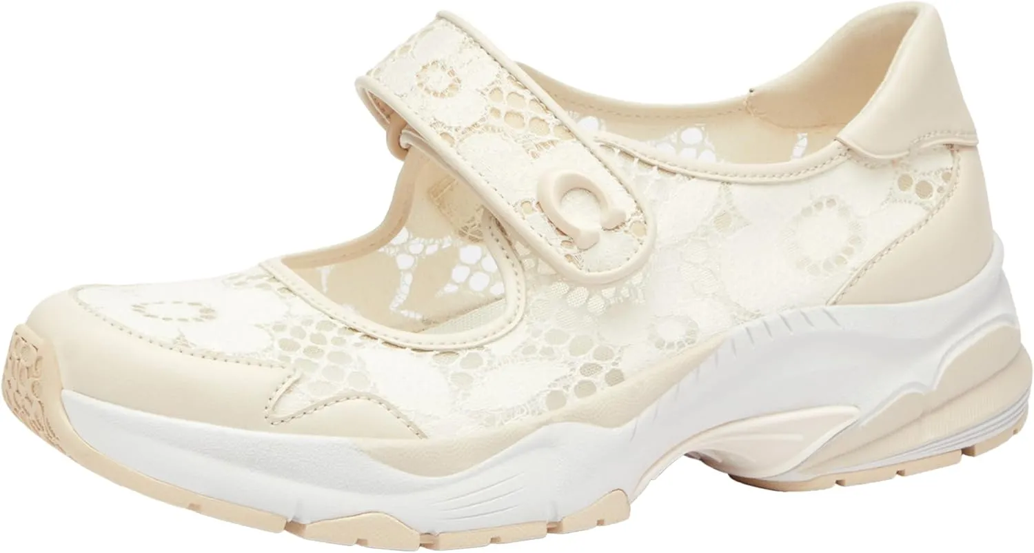 Coach Women's Lace Mary Jane Sneaker, Charcoal/Black, 5.5
