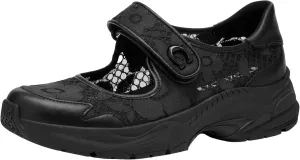 Coach Women's Lace Mary Jane Sneaker, Charcoal/Black, 9.5