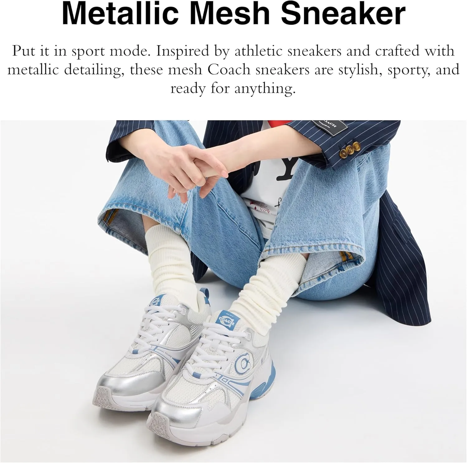 Coach Women's Metallic Mesh Sneaker