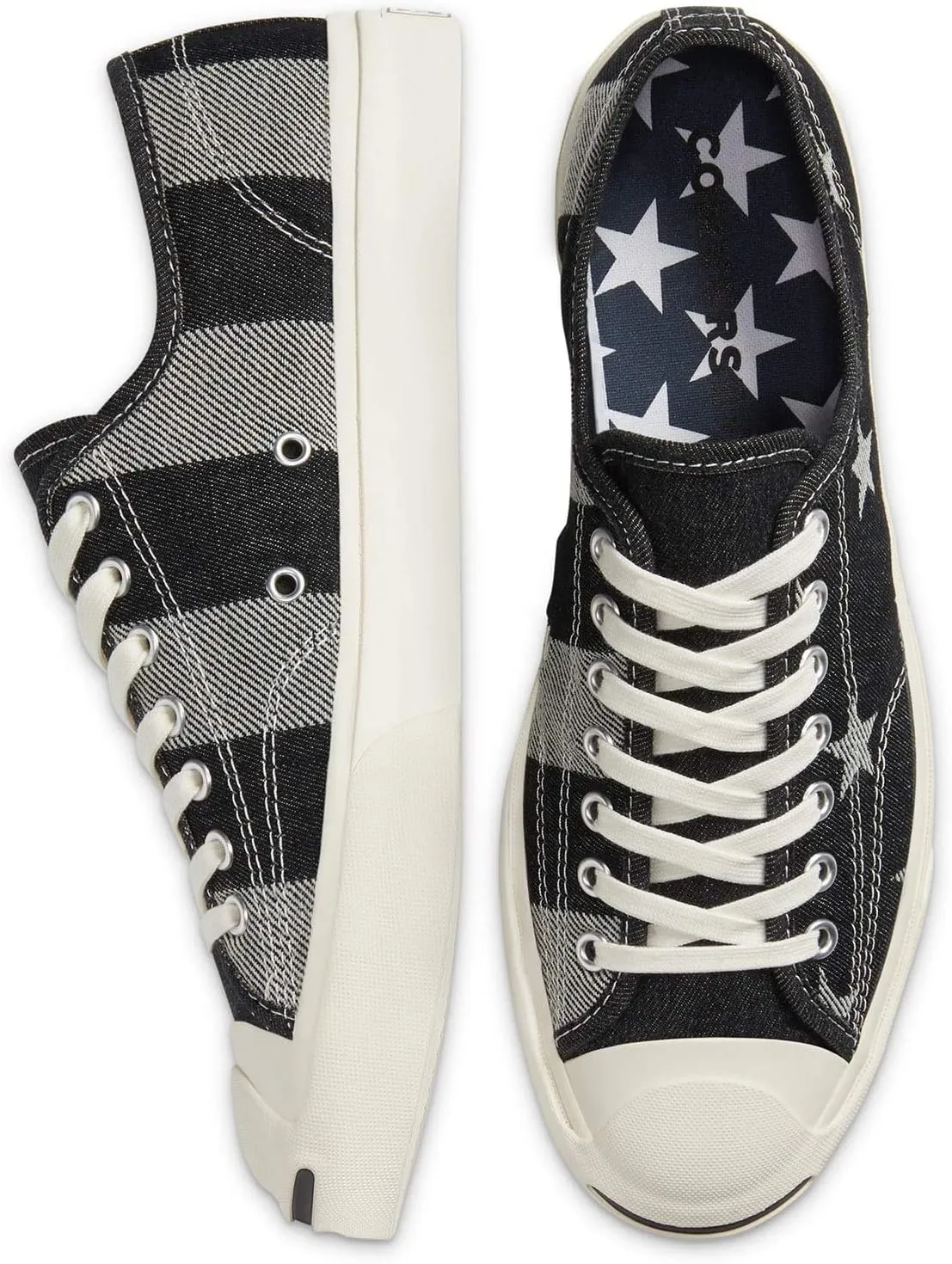 Converse Unisex Stars and Stripes Jack Purcell Black/White