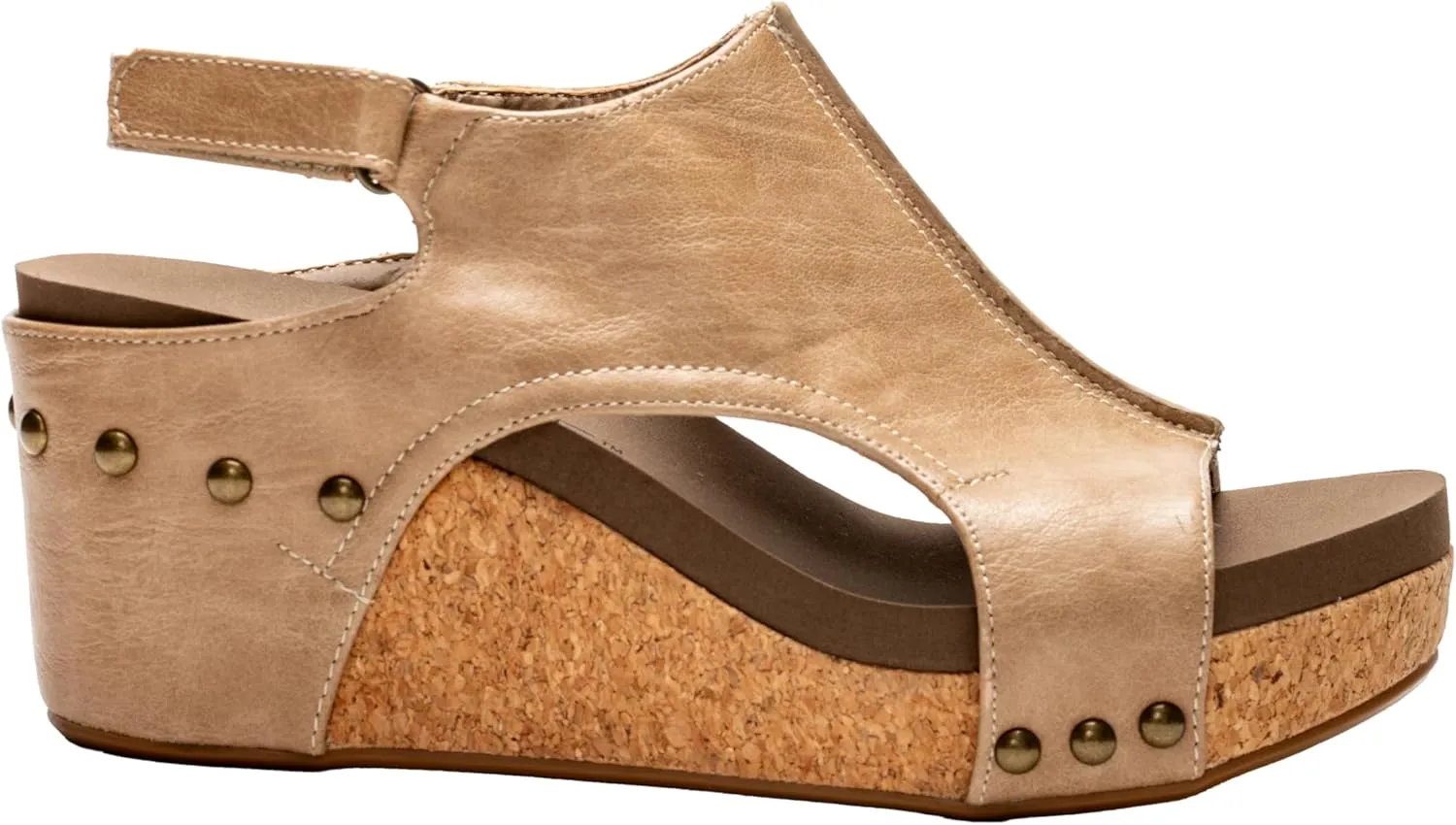 Corkys Footwear Womens Carley Wedges, Featuring Corkys EVA Foam Cushioned Insoles, A 2.5 Inch Heel, Lightweight For All Day Wear, And Hook And Loop Closure