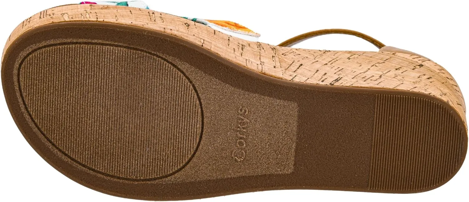 Corkys Footwear Women's Rom Com 2.5 Inch Sandal Wedge - Comfortable Cushioned Footbed, Trendy, with Adjustable Hook and Loop Strap for All-Day Wear, Versatile Style