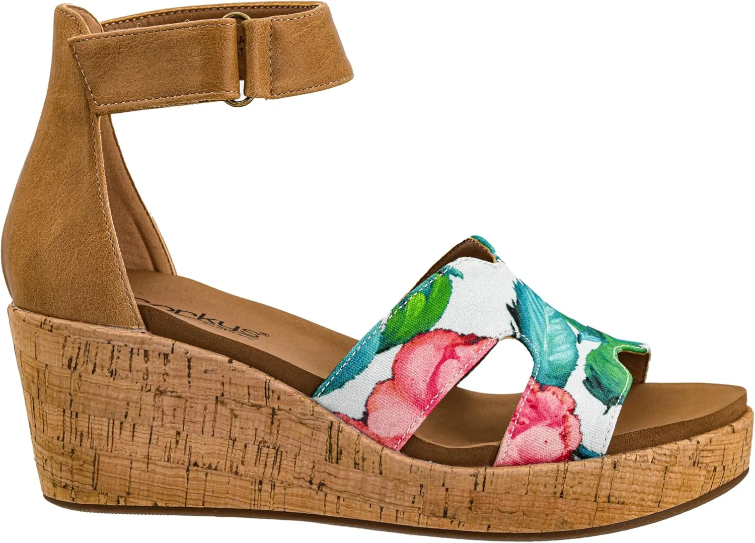 Corkys Footwear Women's Rom Com 2.5 Inch Sandal Wedge - Comfortable Cushioned Footbed, Trendy, with Adjustable Hook and Loop Strap for All-Day Wear, Versatile Style