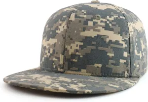 Cotton Ripstop Flatbill High Profile Snapback Baseball Cap