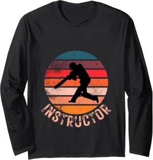 Cricket Instructor Vintage Retro Style Personal Trainer Long Sleeve T-Shirt