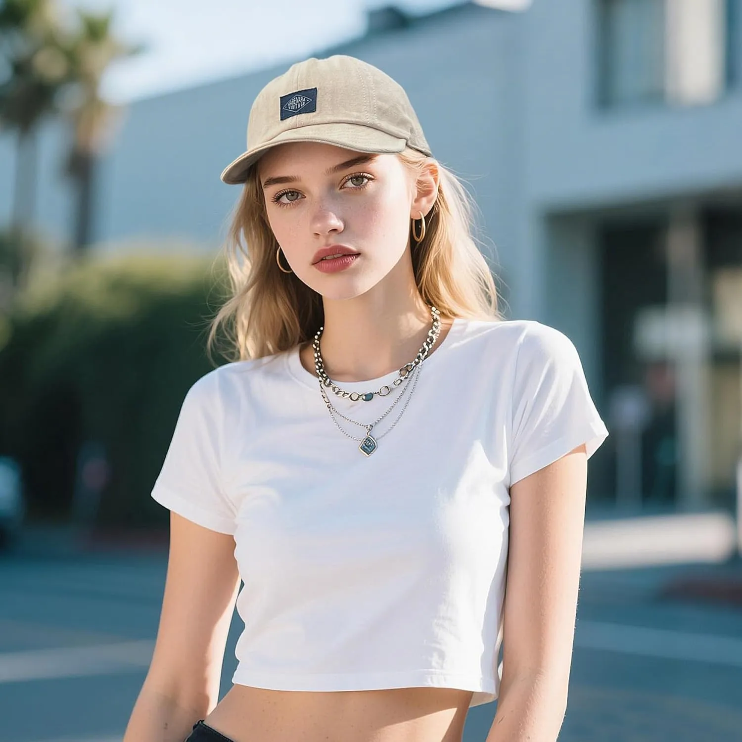 Croogo Short Brim Baseball Cap Low Profile Casual Flat Brimmed Lightweight Hats Cotton Outdoor Adjustable Caps Sun Hat
