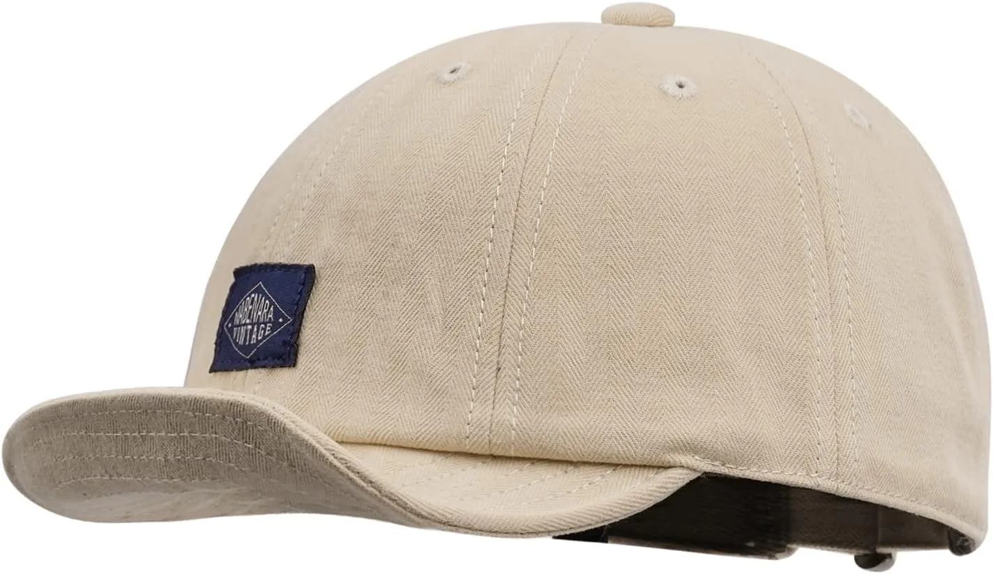 Croogo Short Brim Baseball Cap Low Profile Casual Flat Brimmed Lightweight Hats Cotton Outdoor Adjustable Caps Sun Hat