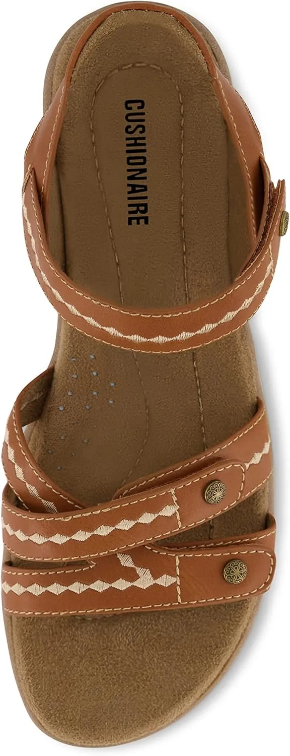 CUSHIONAIRE Women's Bartel Comfort Footbed Sandal with  Comfort