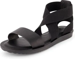 CUSHIONAIRE Women's Chancy stretch gore sandal  Memory Foam and Wide Widths Available
