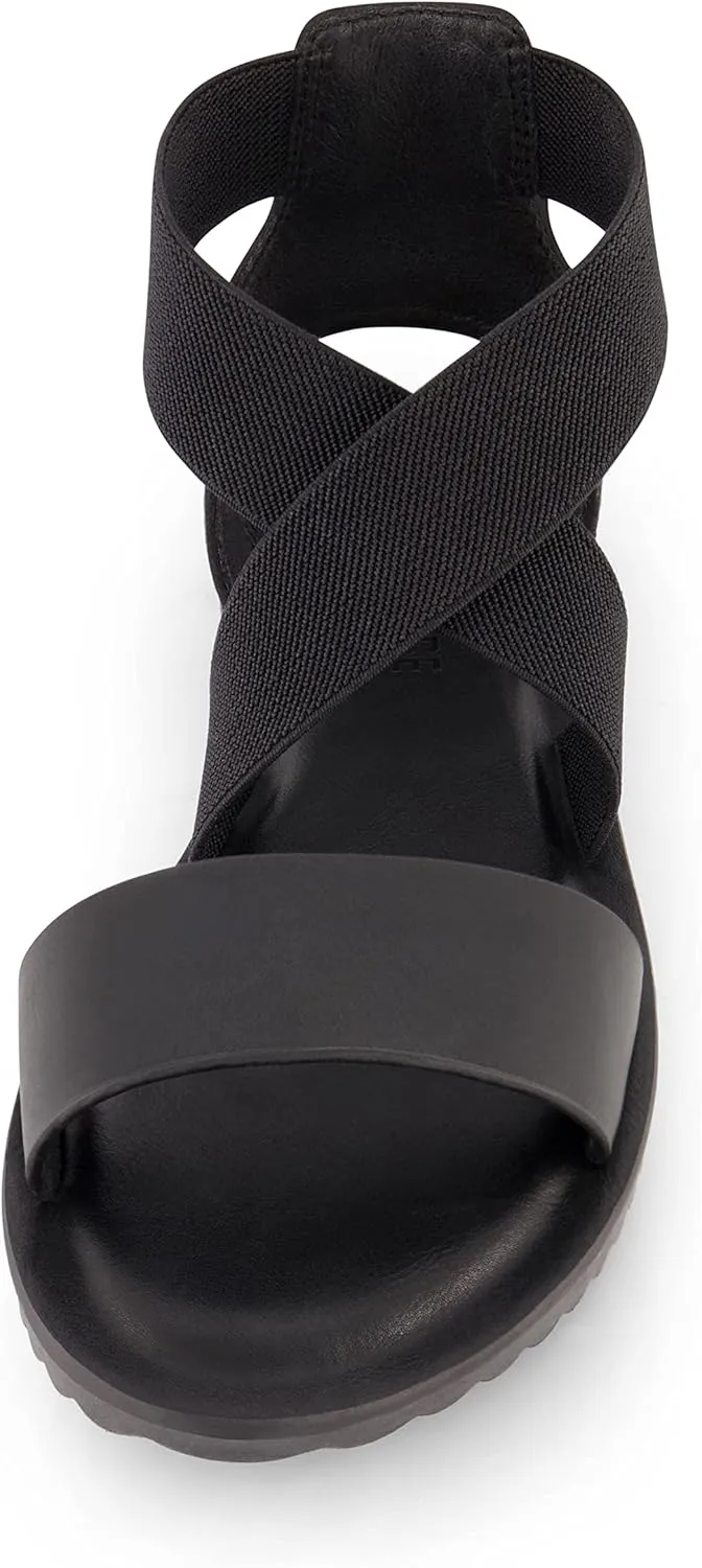 CUSHIONAIRE Women's Chancy stretch gore sandal  Memory Foam and Wide Widths Available