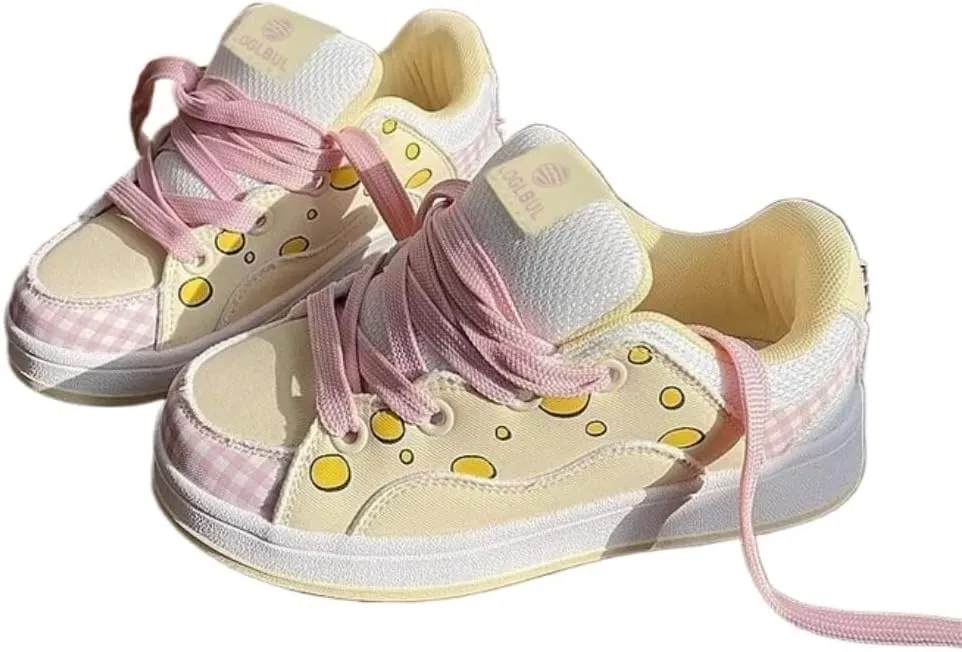 Cute Shoes Y2K - Chunky Dopamine Cookie Sneaker Pretty Pastel Aesthetic Kawaii Cartoon Bubble Japanese Maximalism Colorful Thick Sole Platform Trainer for Women Girls Casual School Summer Travel