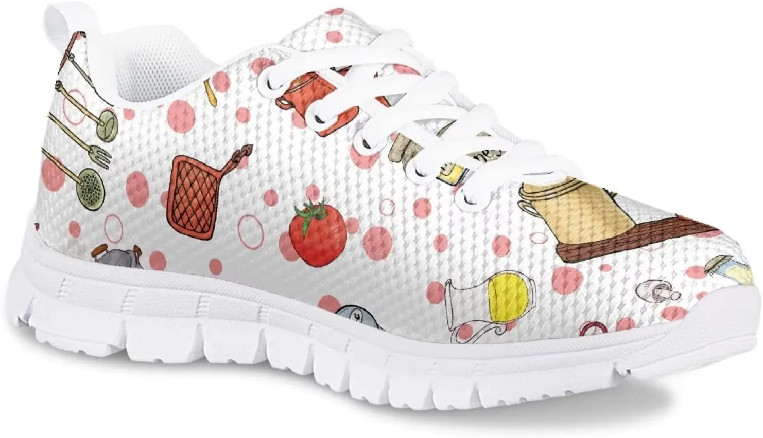Cute Tennis Shoes for Girls Kids Mesh Running Shoes Lace Up Walking Athletic Sneakers