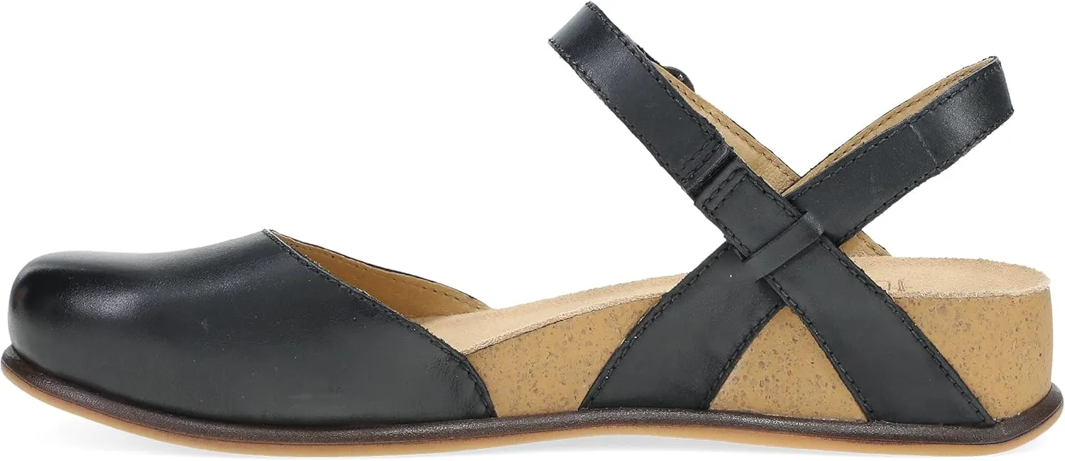 Dansko Christine Women's Cushioned Low Profile Wedge Mary Jane - Closed-Toe Sandal with Hook and Loop Adjustable Strap, Lightweight Comfort, Arch Support