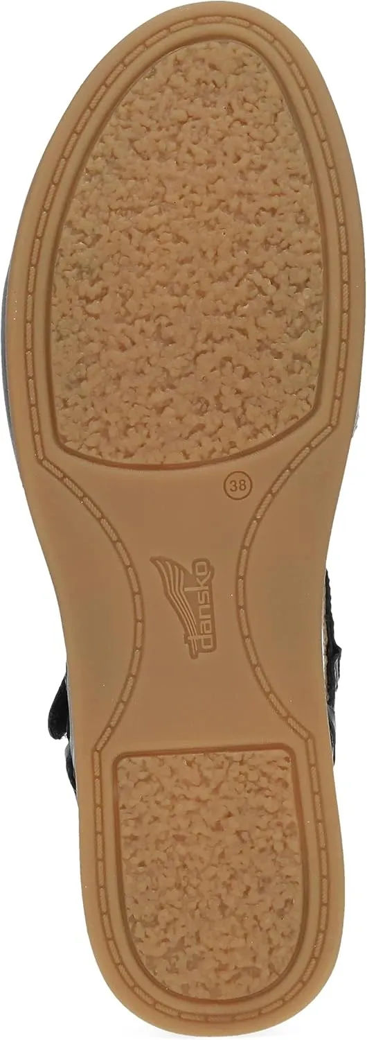 Dansko Christine Women's Cushioned Low Profile Wedge Mary Jane - Closed-Toe Sandal with Hook and Loop Adjustable Strap, Lightweight Comfort, Arch Support