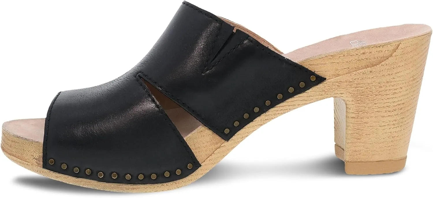 Dansko Tandi Peep Toe Sandal for Women - Soft Leather Treated with Scotchgard for Stain Resistance - Cushioned, Contoured Footbed for All-Day Comfort