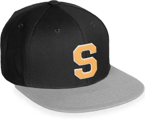 Daxton Classic Snapback White Neon Orange A to Z Letters Flat Bill Visor Cap