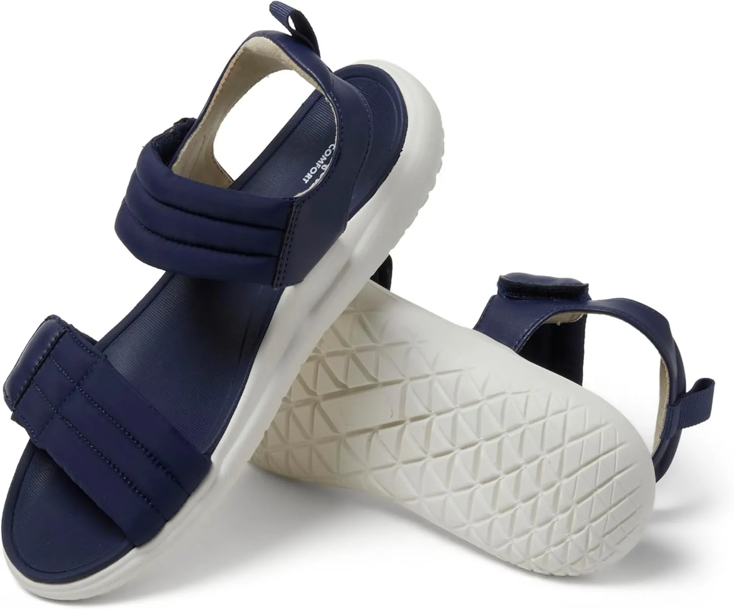 Dearfoams Women's Comfortable Strap Thea Easy on Off Cushioned Lightweight Walking Shoe Sandal Flat