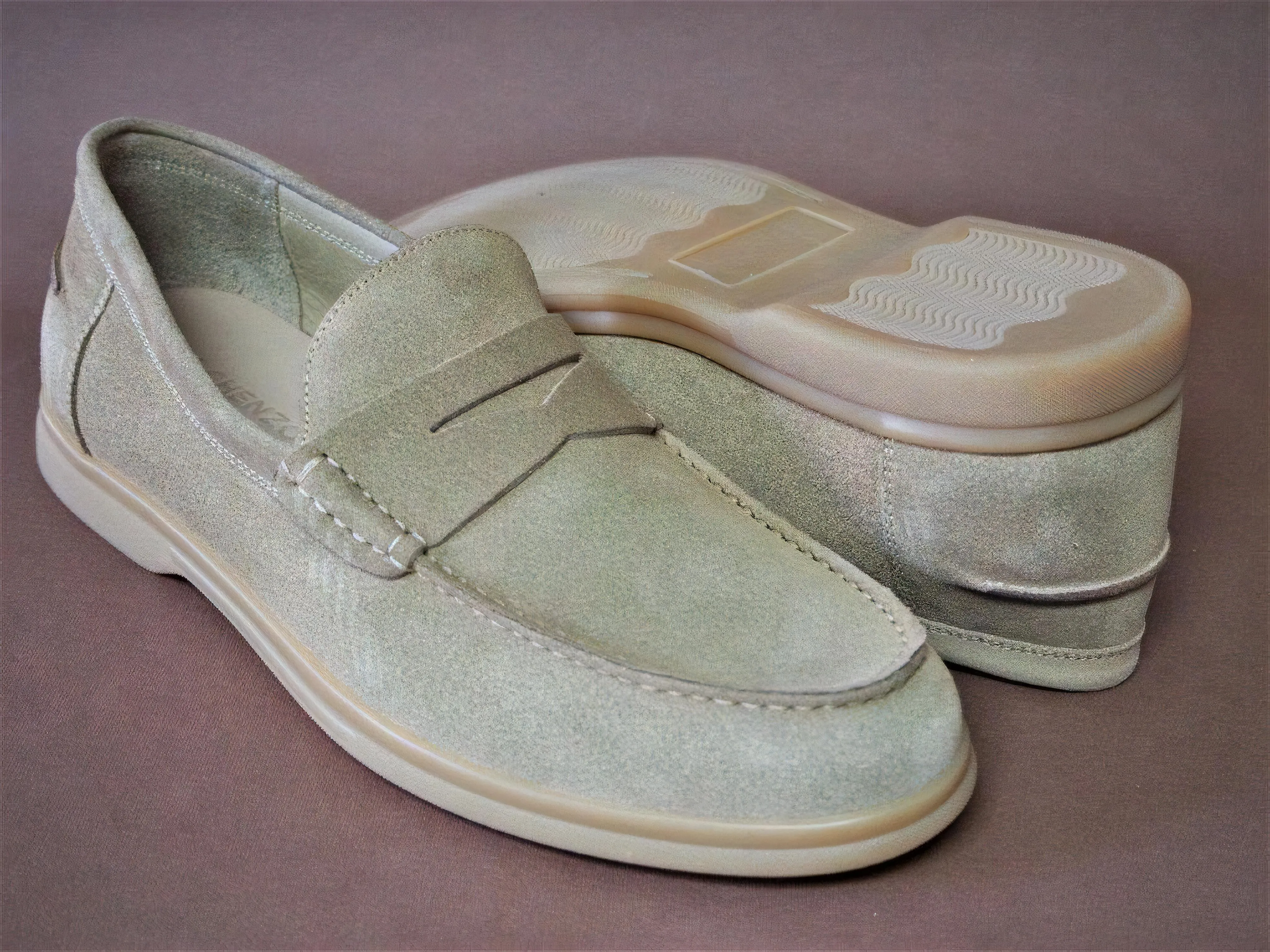 DI CHENZO Men's 5051 Beige Leather Loafer
