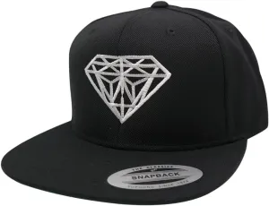 Diamond Embroidered Flat Bill Snapback Cap
