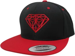 Diamond Embroidered Flat Bill Snapback Cap