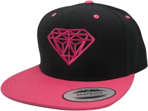 Diamond Embroidered Flat Bill Snapback Cap