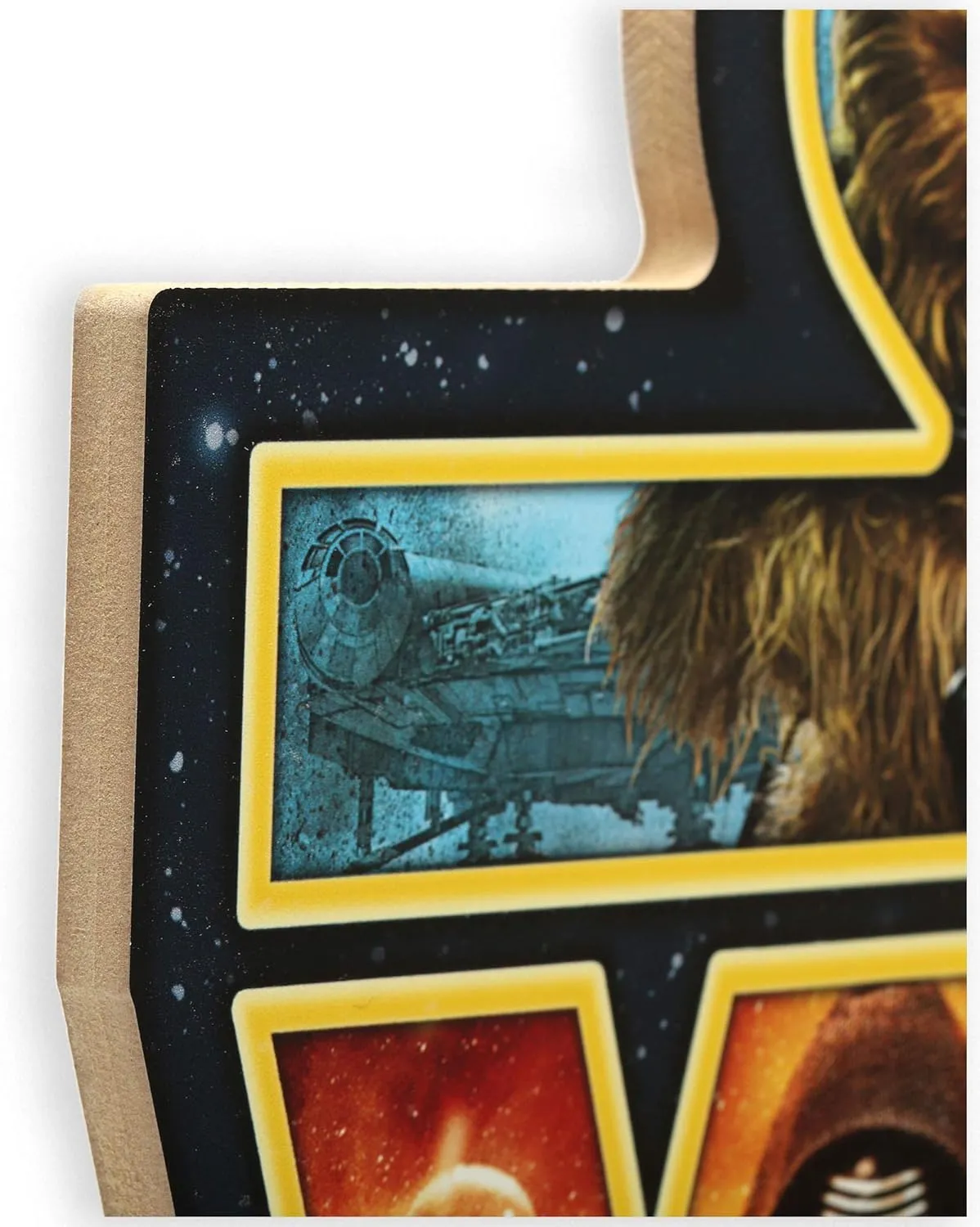 Disney Star Wars Logo Collage Wood Wall Decor - Classic Star Wars Wall Art For Bedroom, Man Cave or Movie Room
