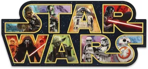 Disney Star Wars Logo Collage Wood Wall Decor - Classic Star Wars Wall Art For Bedroom, Man Cave or Movie Room