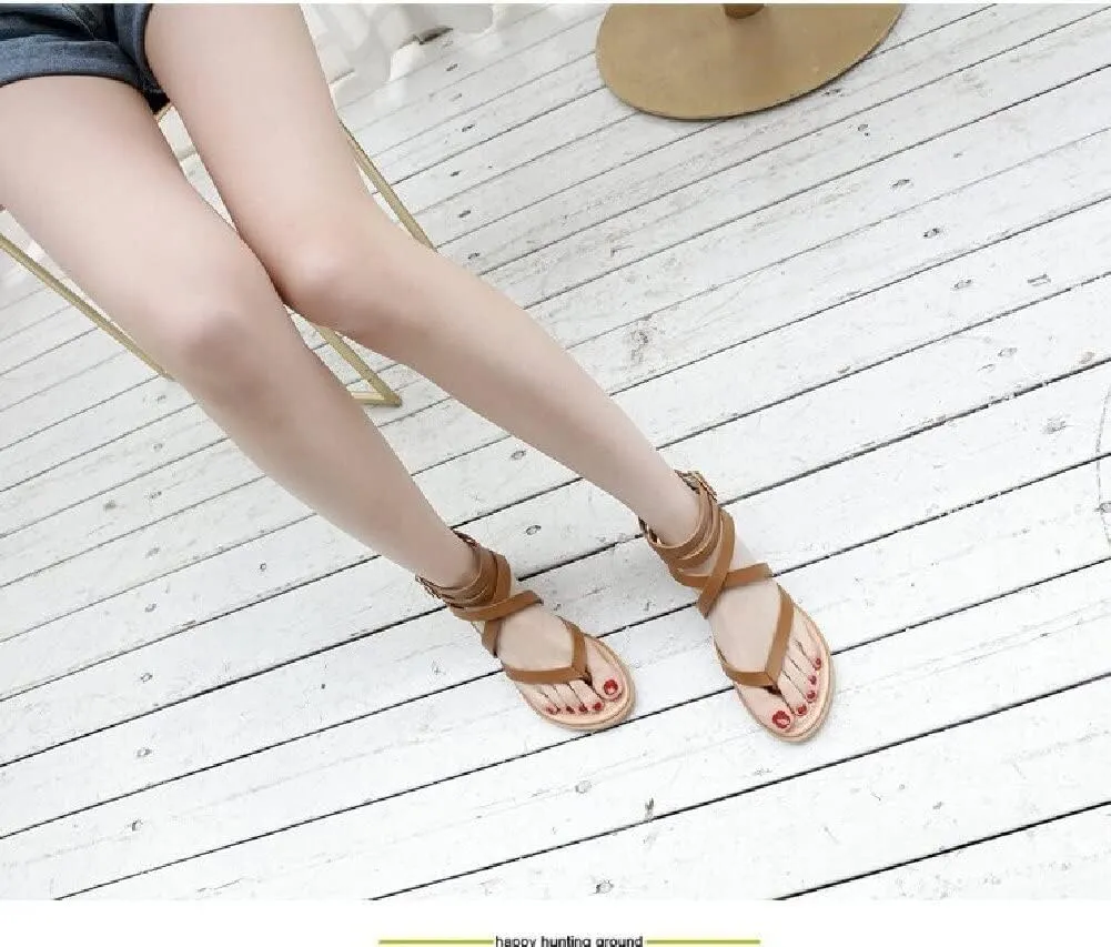 DKCHENH Ethnic Style Women's Summer Casual Vintage Sandals Flat Shoes Outdoor Shoes