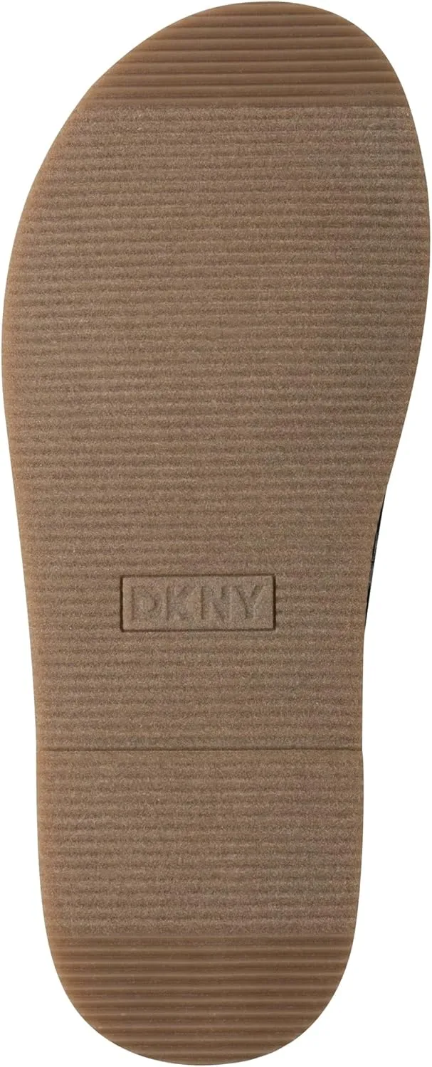 DKNY Women's Berris Criss Cross Espadrille Platform Sandal with Logo Flat