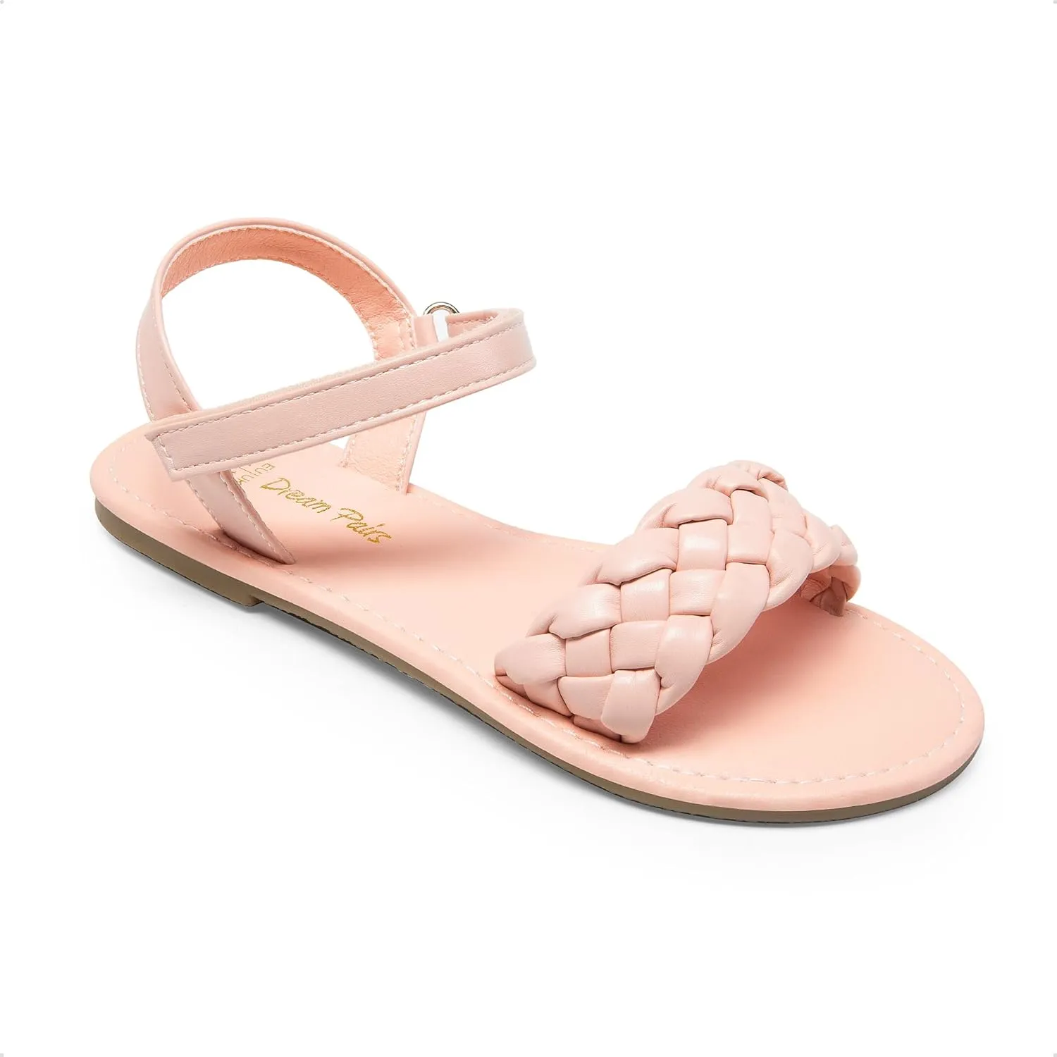 DREAM PAIRS Girls Sandals Classic Open Toe Braided Flat Sandals Summer Dress Shoes