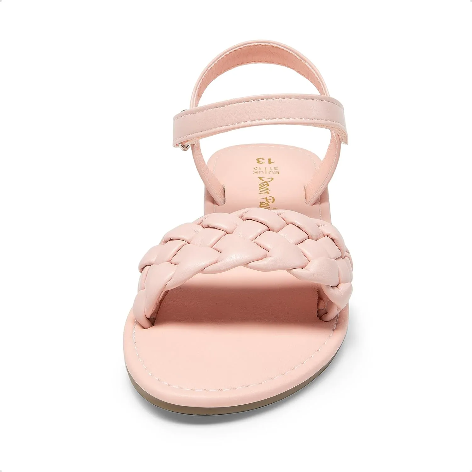 DREAM PAIRS Girls Sandals Classic Open Toe Braided Flat Sandals Summer Dress Shoes