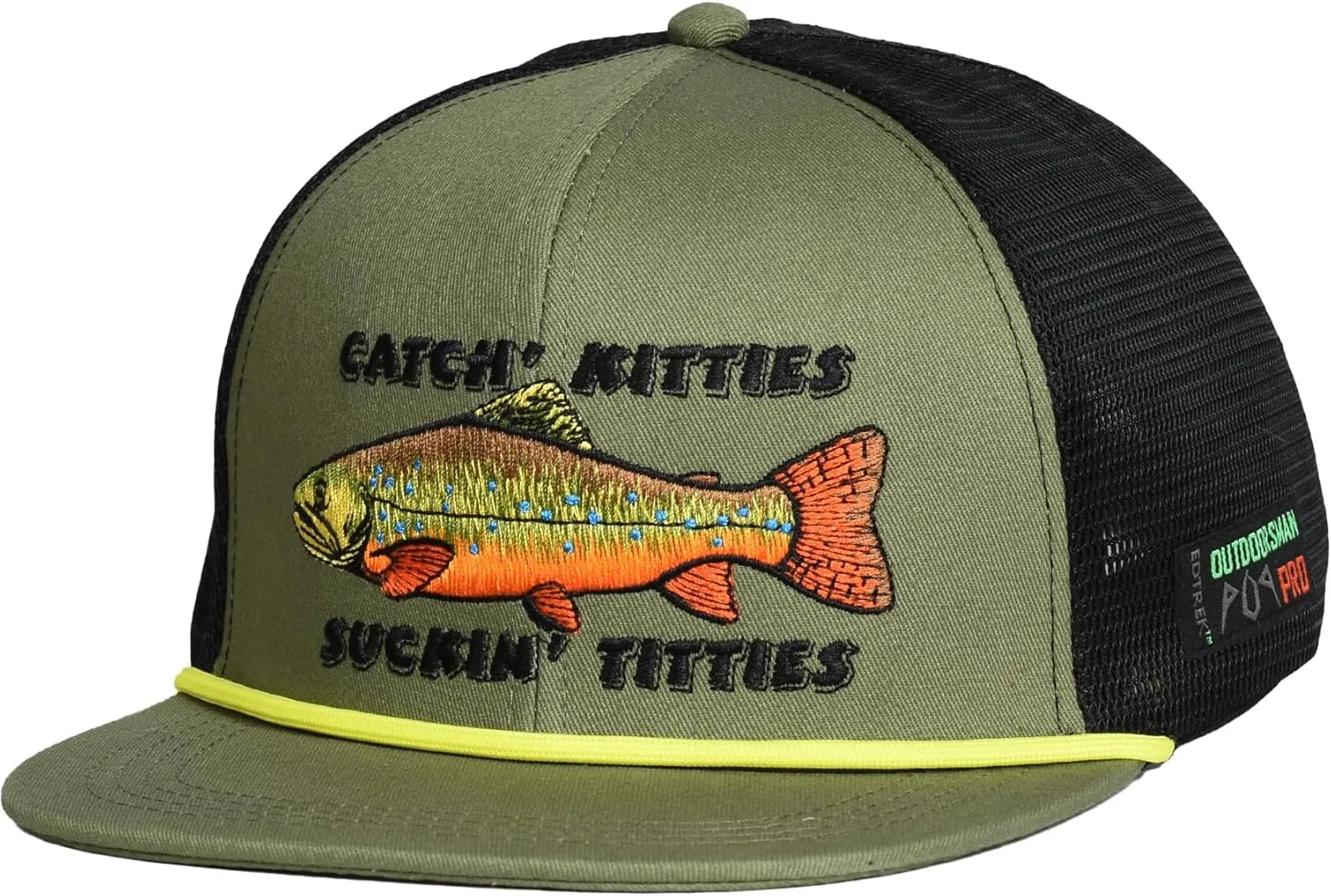 EDTREK Outdoorsman Pro Trucker Breathable Mesh Performance Cap - Flat Brim Snapback Hat
