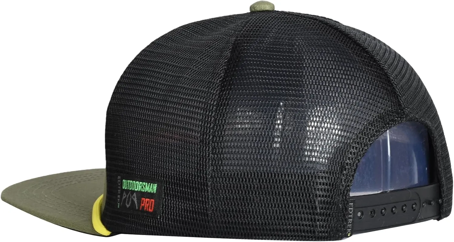 EDTREK Outdoorsman Pro Trucker Breathable Mesh Performance Cap - Flat Brim Snapback Hat
