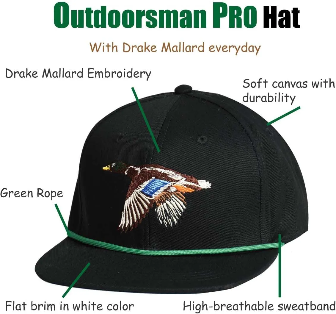 EDTREK Performance Outdoorsman Snapback Truck Hat with Flat Brim - Unique Animal Embroidery