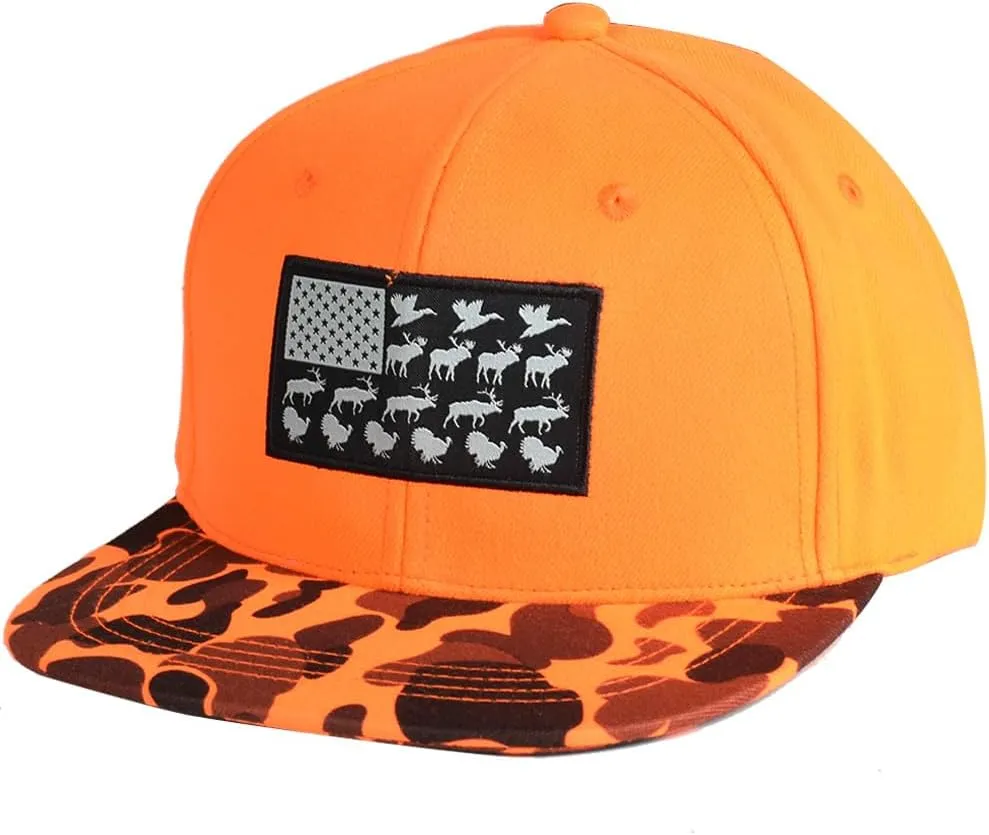 EDTREK Performance Outdoorsman Snapback Truck Hat with Flat Brim - Unique Animal Embroidery